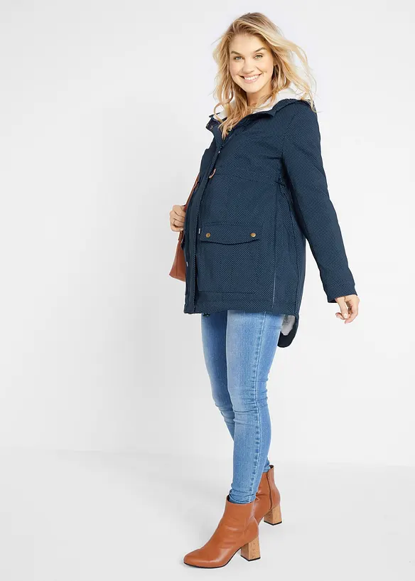 3-in-1 kuschelig gefütterte Umstands- und Tragejacke, bonprix