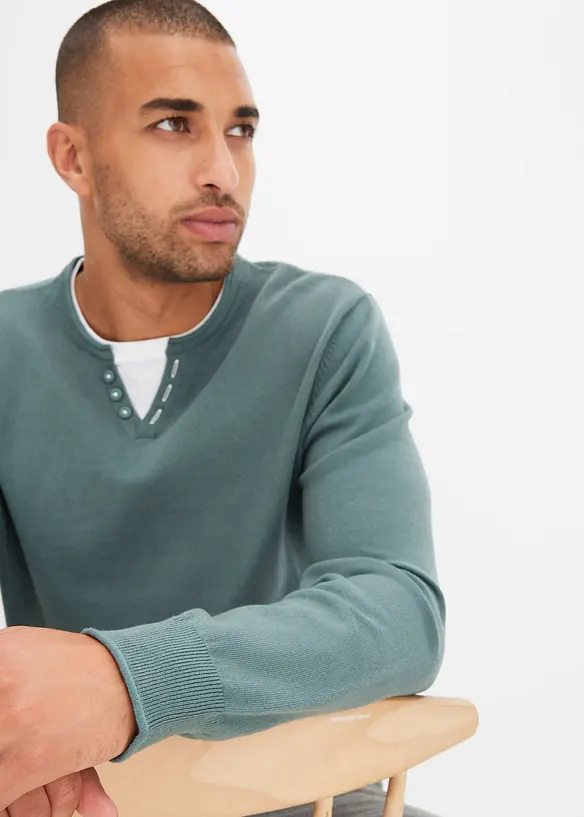 Feinstrickpullover in 2 in 1 Optik, bonprix