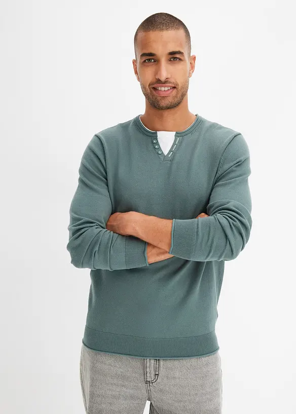 Feinstrickpullover in 2 in 1 Optik, bonprix