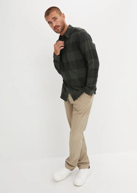 Flanell-Langarmhemd aus reiner Baumwolle, bonprix