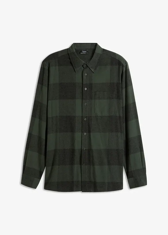 Flanell-Langarmhemd aus reiner Baumwolle, bonprix