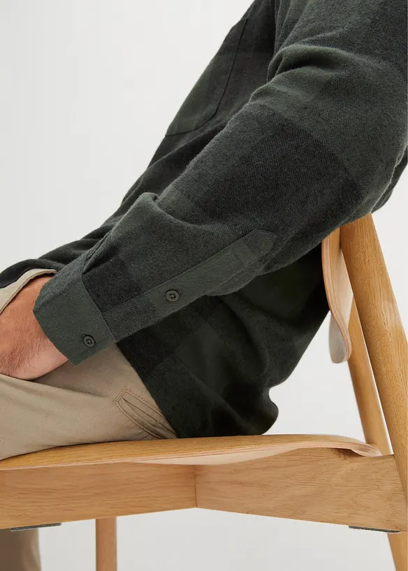 Flanell-Langarmhemd aus reiner Baumwolle, bonprix