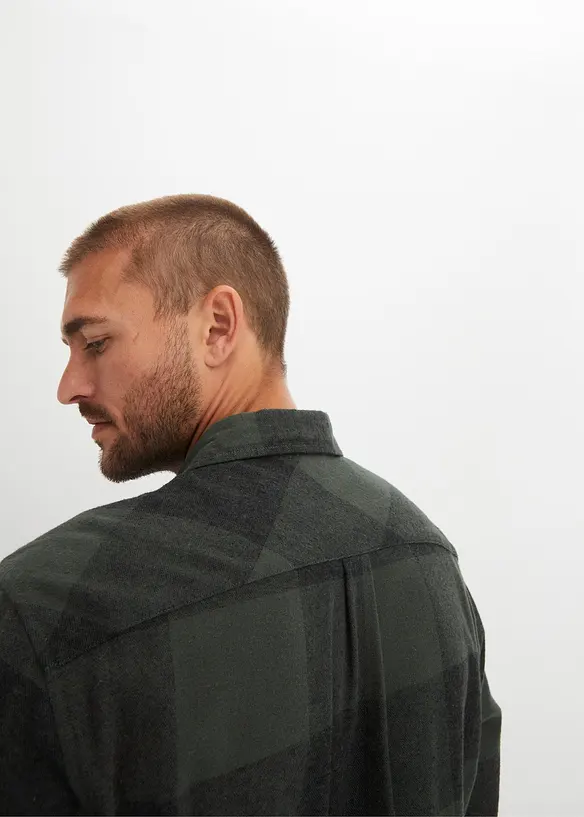 Flanell-Langarmhemd aus reiner Baumwolle, bonprix