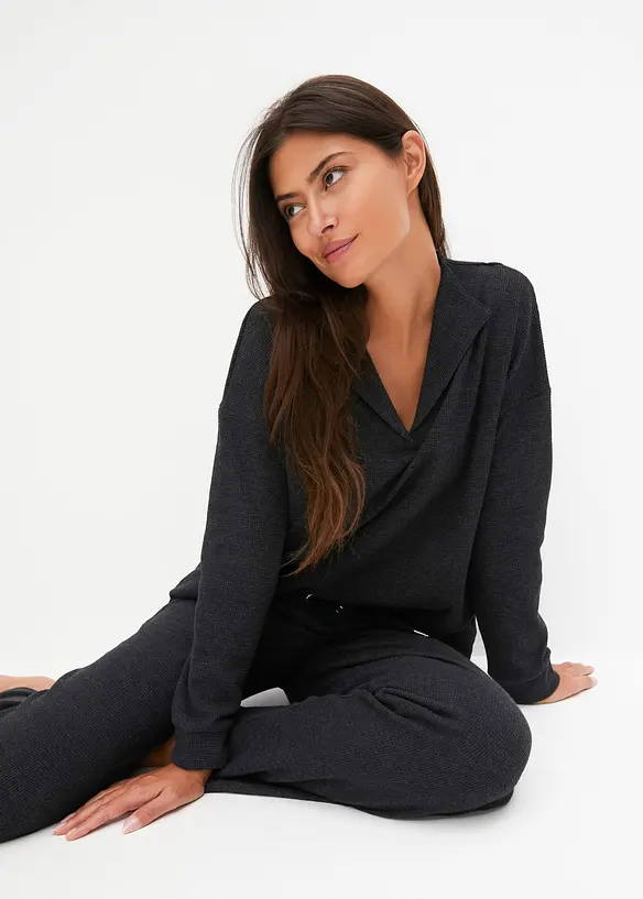 Loungewear Hausanzug aus Strukturjersey, bonprix