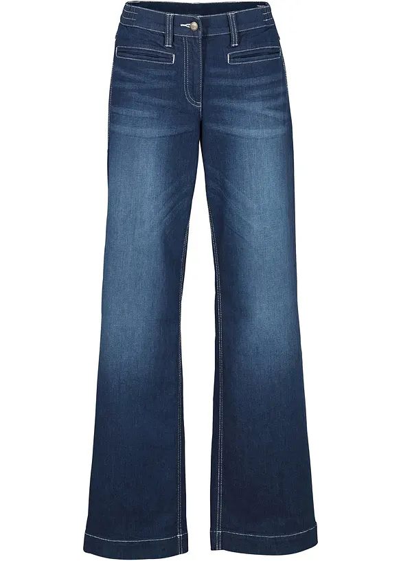 Jean large taille mi-haute élastiquée, bonprix