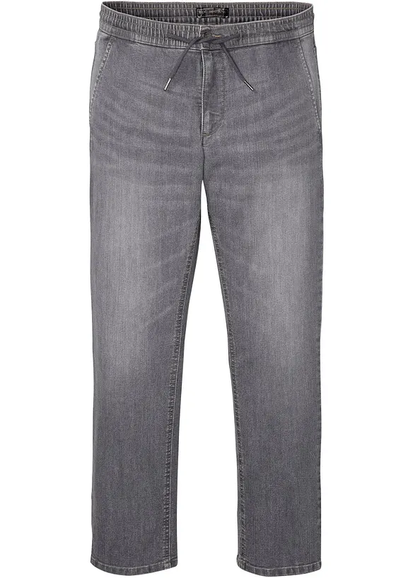Jean jogger droit et léger à taille élastiquée, Regular, bonprix
