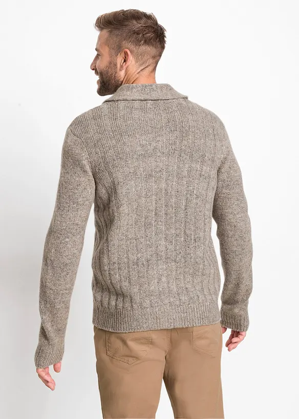 Gilet en maille à motif côtelé, bonprix