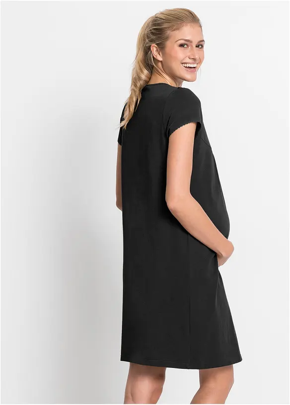 Chemise de nuit d’allaitement coton et dentelle, bonprix