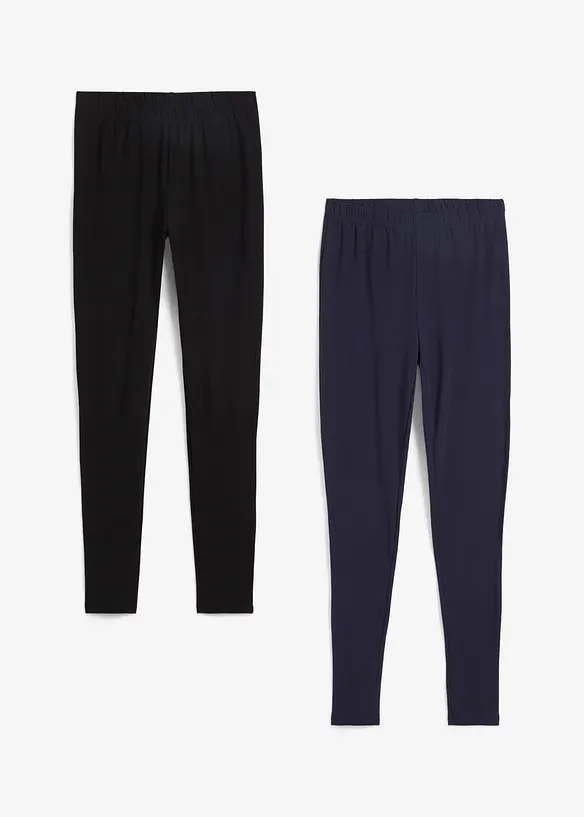 Lot de 2 leggings 100% coton, bonprix