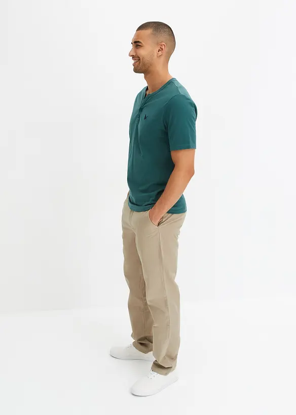 T-shirt col Henley, manches courtes, bonprix
