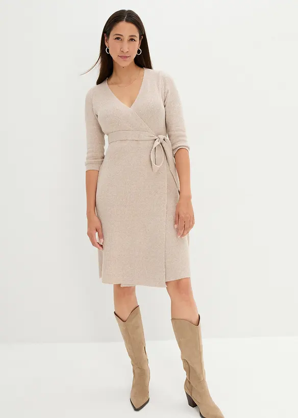 Superweiches Umstands- und Stillstrickkleid mit 3/4 Ärmeln, bonprix
