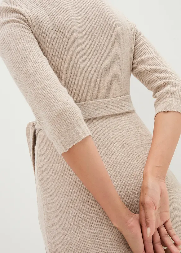 Superweiches Umstands- und Stillstrickkleid mit 3/4 Ärmeln, bonprix