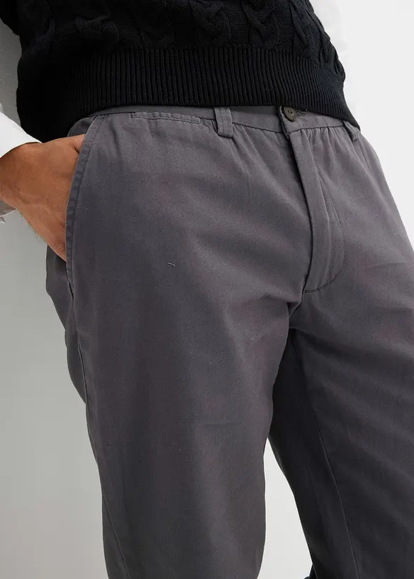 Regular Fit Chinohose aus reiner Baumwolle, Straight, bonprix