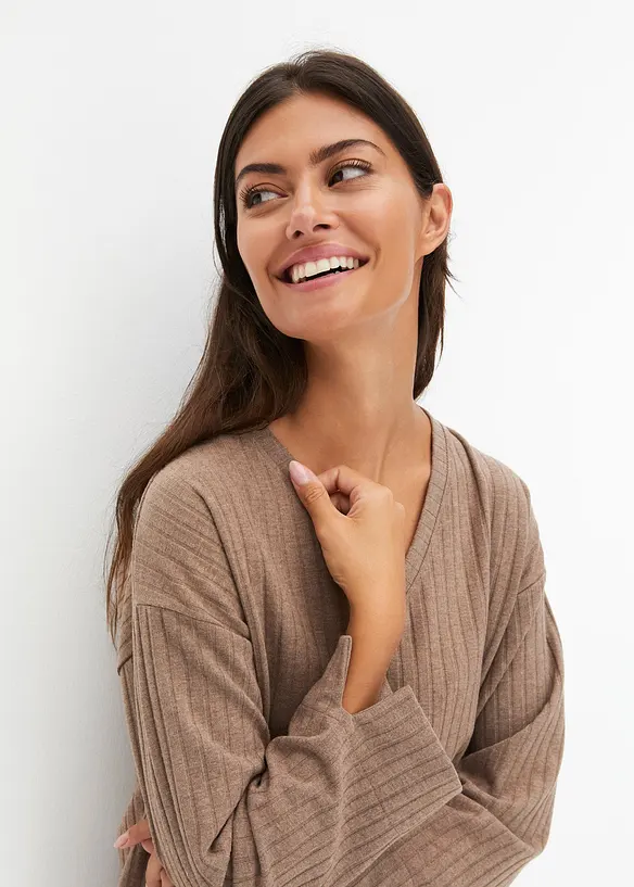 Ensemble d’intérieur à jambe large en matière côtelée douce, bonprix