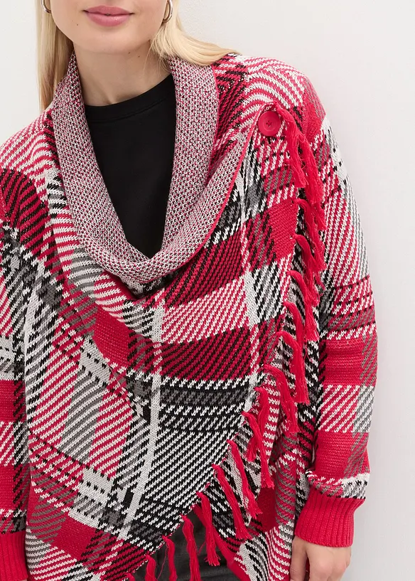 Gilet long en maille à franges, bonprix