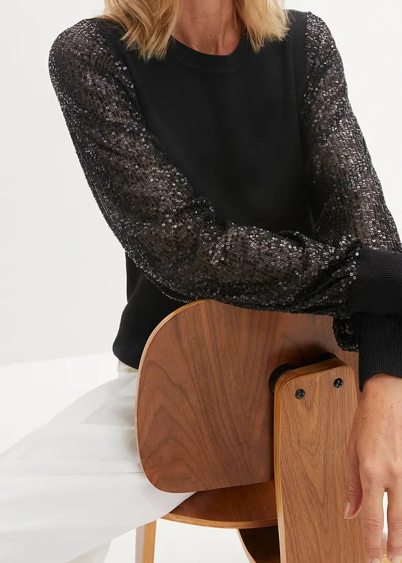 Pull fluide en maille fine, bonprix