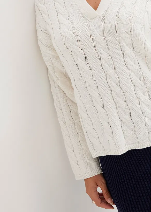 Pull à motif torsadé, bonprix