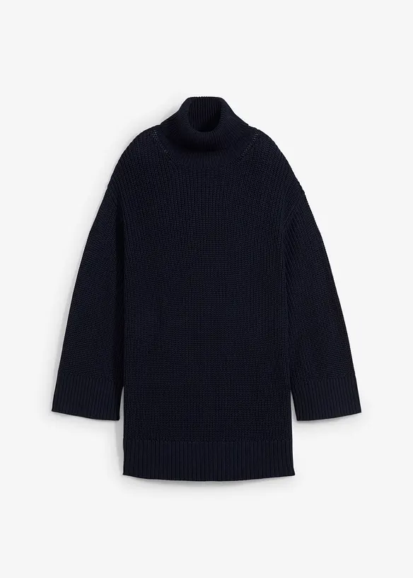 Oversize-Rollkragenpullover aus Baumwoll-Mix, bonprix