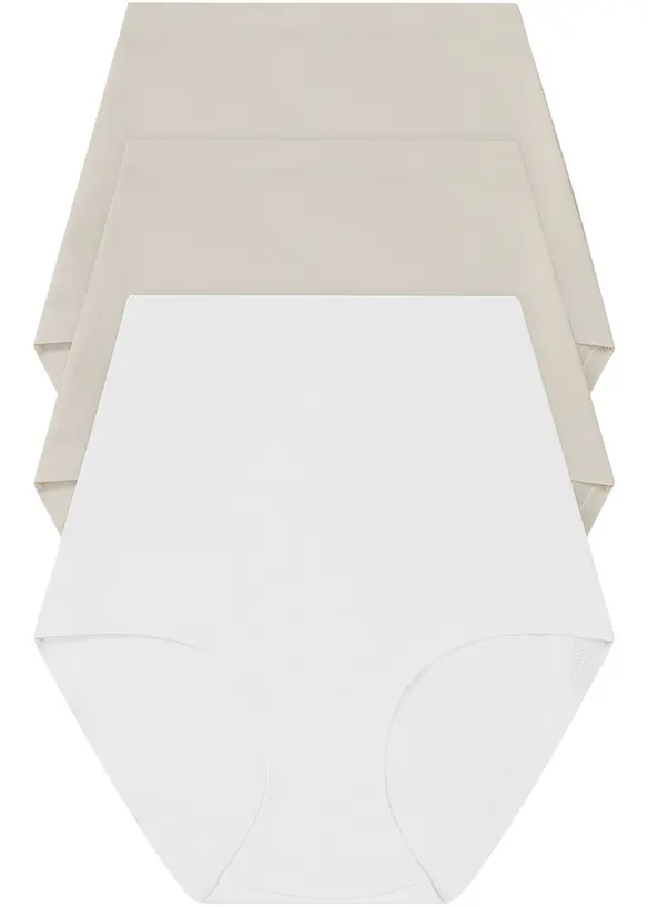 Lot de 3 culottes taille haute sculptantes, maintien modéré, bonprix