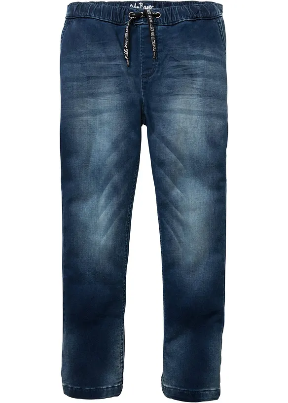 Regular Fit Schlupf-Sweat-Jeans, Straight, bonprix
