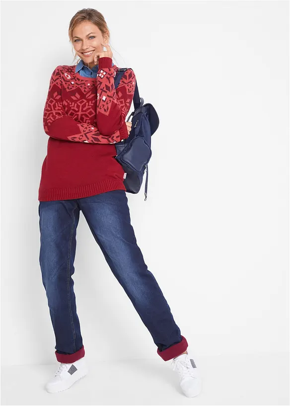 Straight-Jeans Mid Waist, Thermo, bonprix