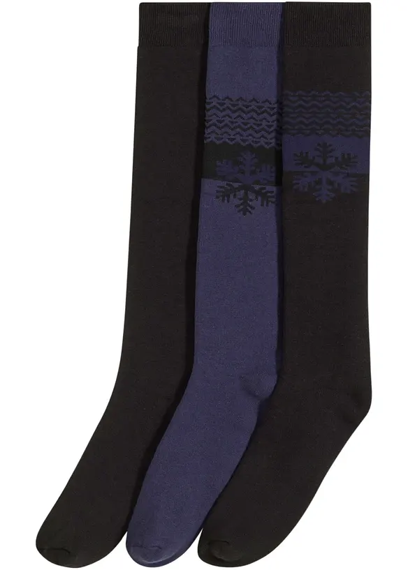 3 paires de chaussettes hautes thermiques avec intérieur éponge doux, coton majoritaire, bonprix