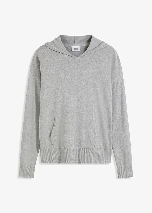 Strick-Hoodie mit Kängurutasche aus Viskose-Mix, bonprix