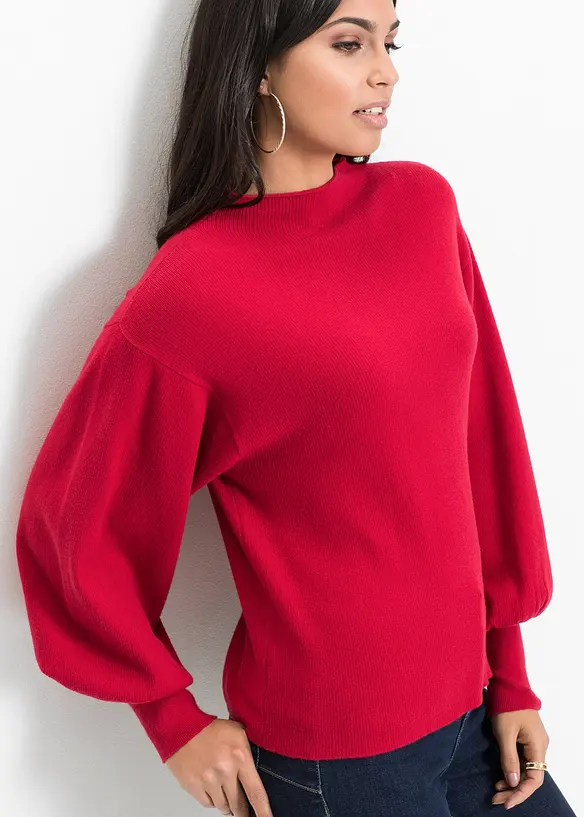 Strickpullover mit Ballonärmeln, bonprix