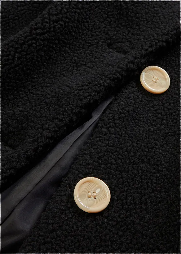 Teddymantel mit Kapuze und Taschen, bonprix
