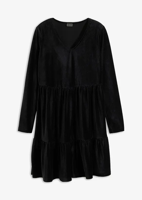 Mini-robe en velours élastique, bonprix