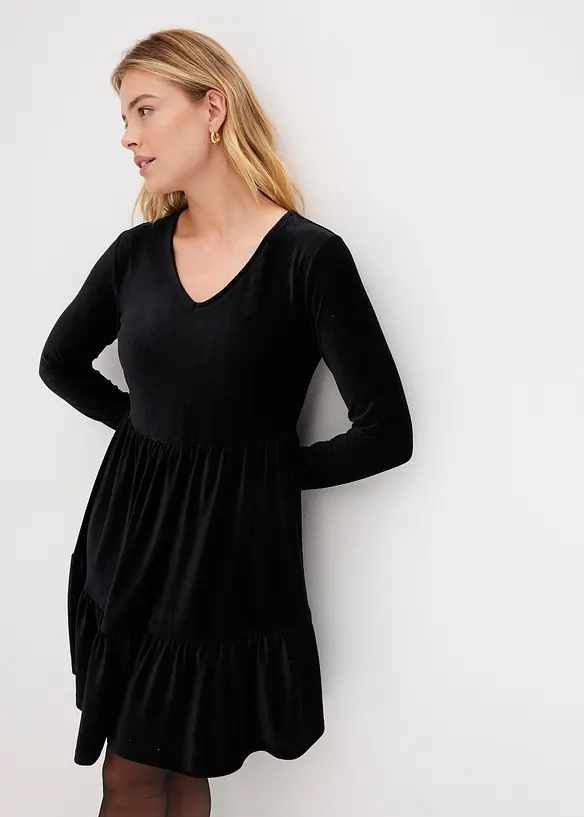 Mini-robe en velours élastique, bonprix