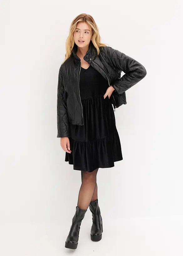 Mini-robe en velours élastique, bonprix