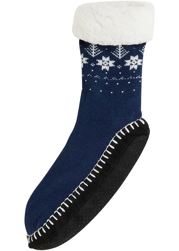 Chaussettes d'intérieur avec semelle antiglisse et doublure peluche, bonprix