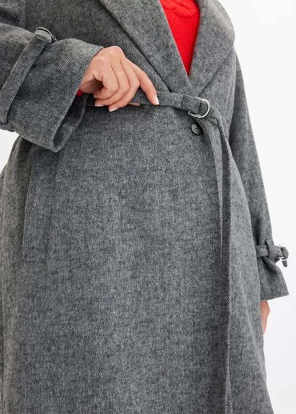 Manteau avec ceinture et motif en arêtes de poisson, bonprix