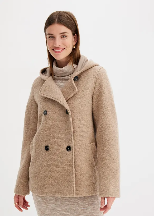 Caban en maille bouclette douce, bonprix