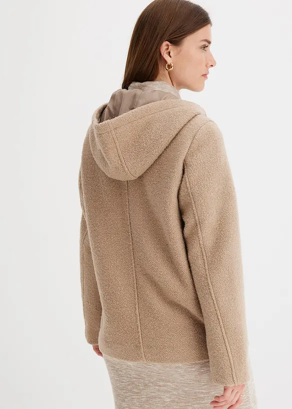 Caban en maille bouclette douce, bonprix