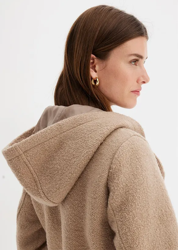 Caban en maille bouclette douce, bonprix