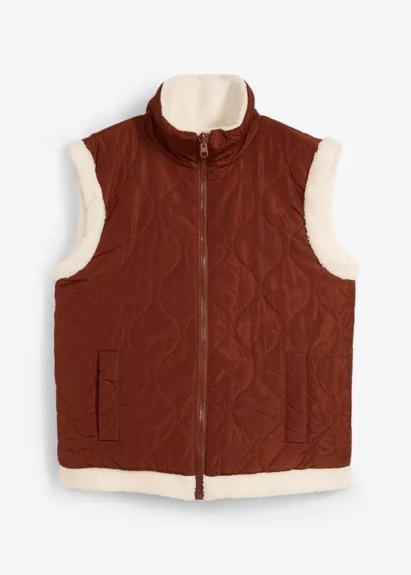 Gilet sans manches réversible en polaire aspect peluche, bonprix