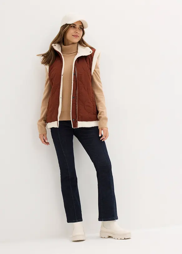 Gilet sans manches réversible en polaire aspect peluche, bonprix