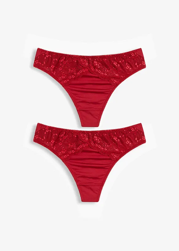 Lot de 2 strings Maxi en matière brillante, bonprix