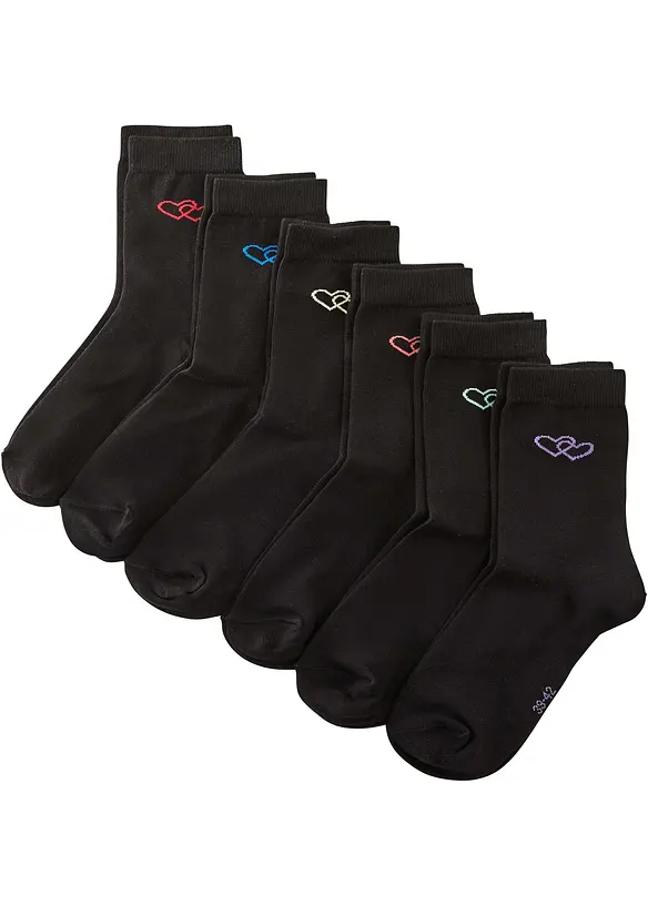 Lot de 6 paires de chaussettes coton, bonprix