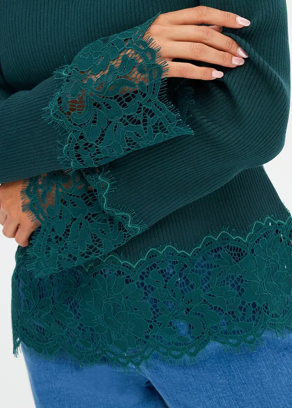 Pull à dentelle, bonprix