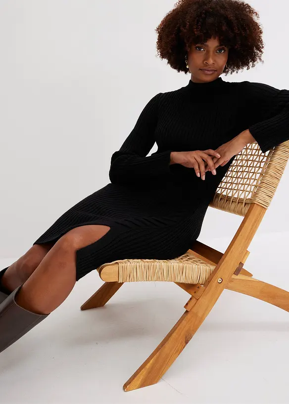 Robe en maille près du corps avec laçage, bonprix