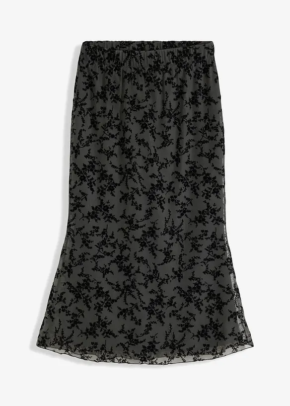 Midi-Rock aus zartem Mesh, bonprix