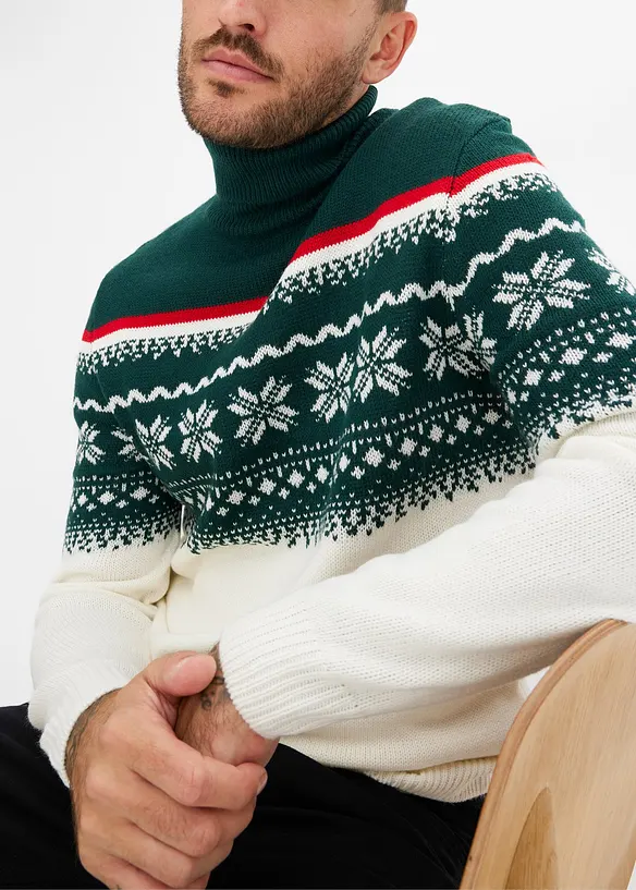 Norweger-Pullover mit Rollkragen, bonprix