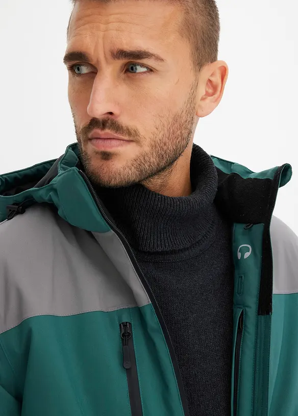 Veste de ski imperméable avec jupe pare-neige, bonprix