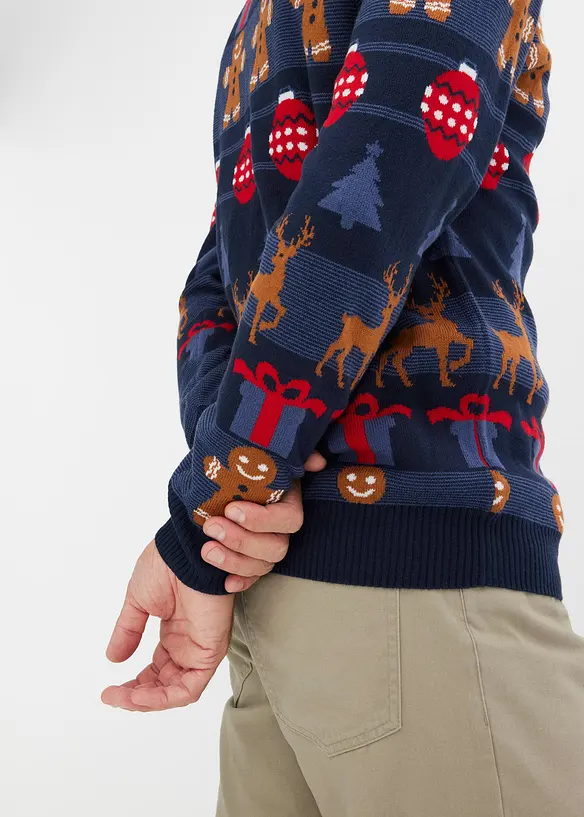 Pull à motif de Noël, bonprix