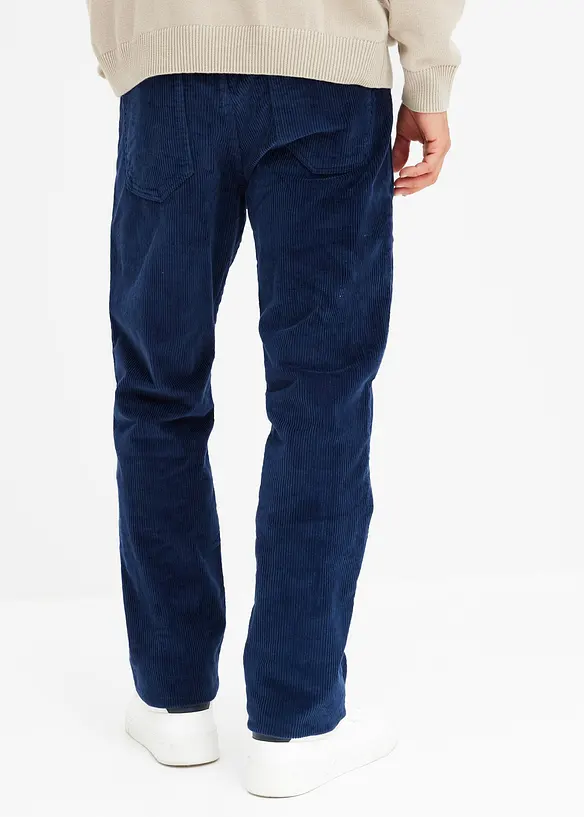 Pantalon droit Relaxed Fit en velours côtelé, doublé en flanelle, bonprix