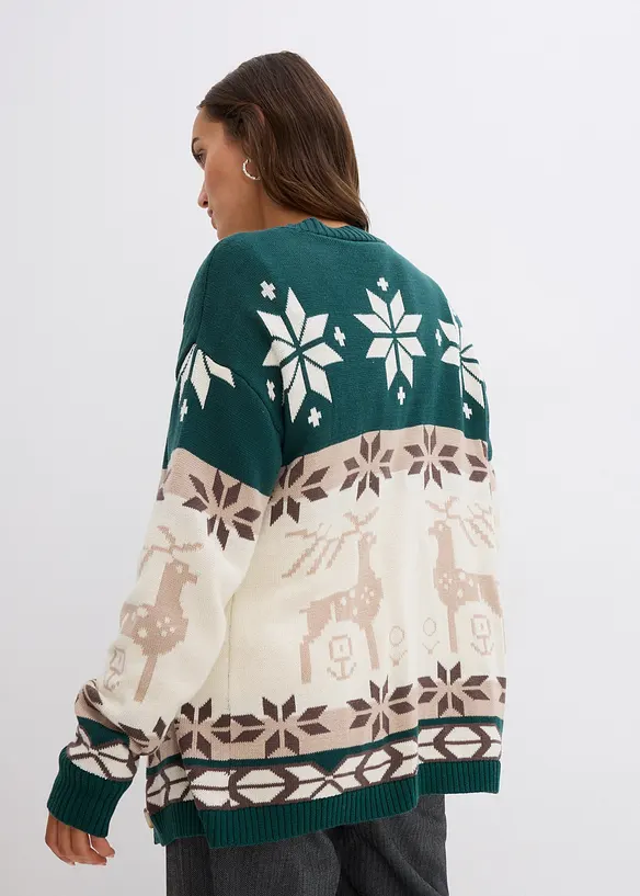 Gilet en maille avec motifs de Noël, bonprix