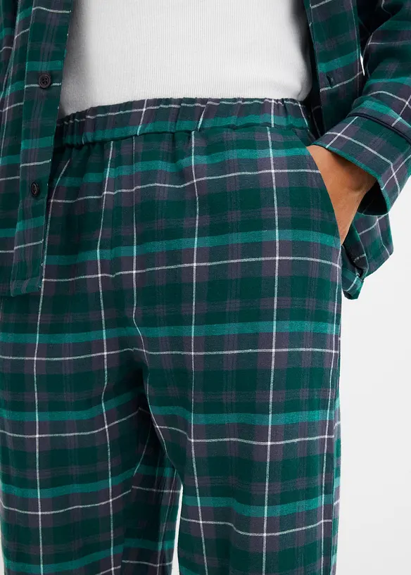 Pyjama aus weichem Flanell mit Knopfleiste und langen Ärmeln, bonprix